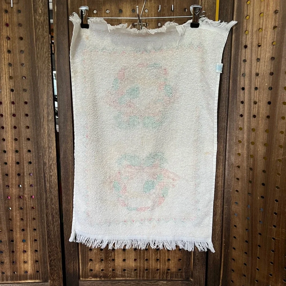Vintage Duck and Bear Holiday Print Kitchen Towels Lot of 2 cottagecore kitsch